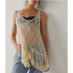 NWT Free People Everything In Lace Tunic in Ivory